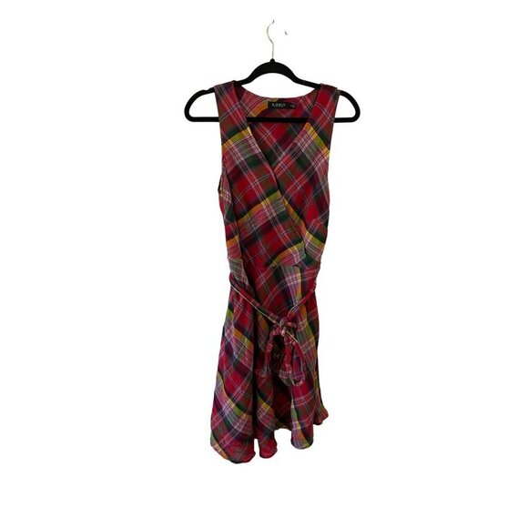 Lauren Ralph Lauren Dresses & Skirts - Lauren Ralph Lauren Women's Red Plaid Sleeveless Fit And Flare Midi Dress - 10